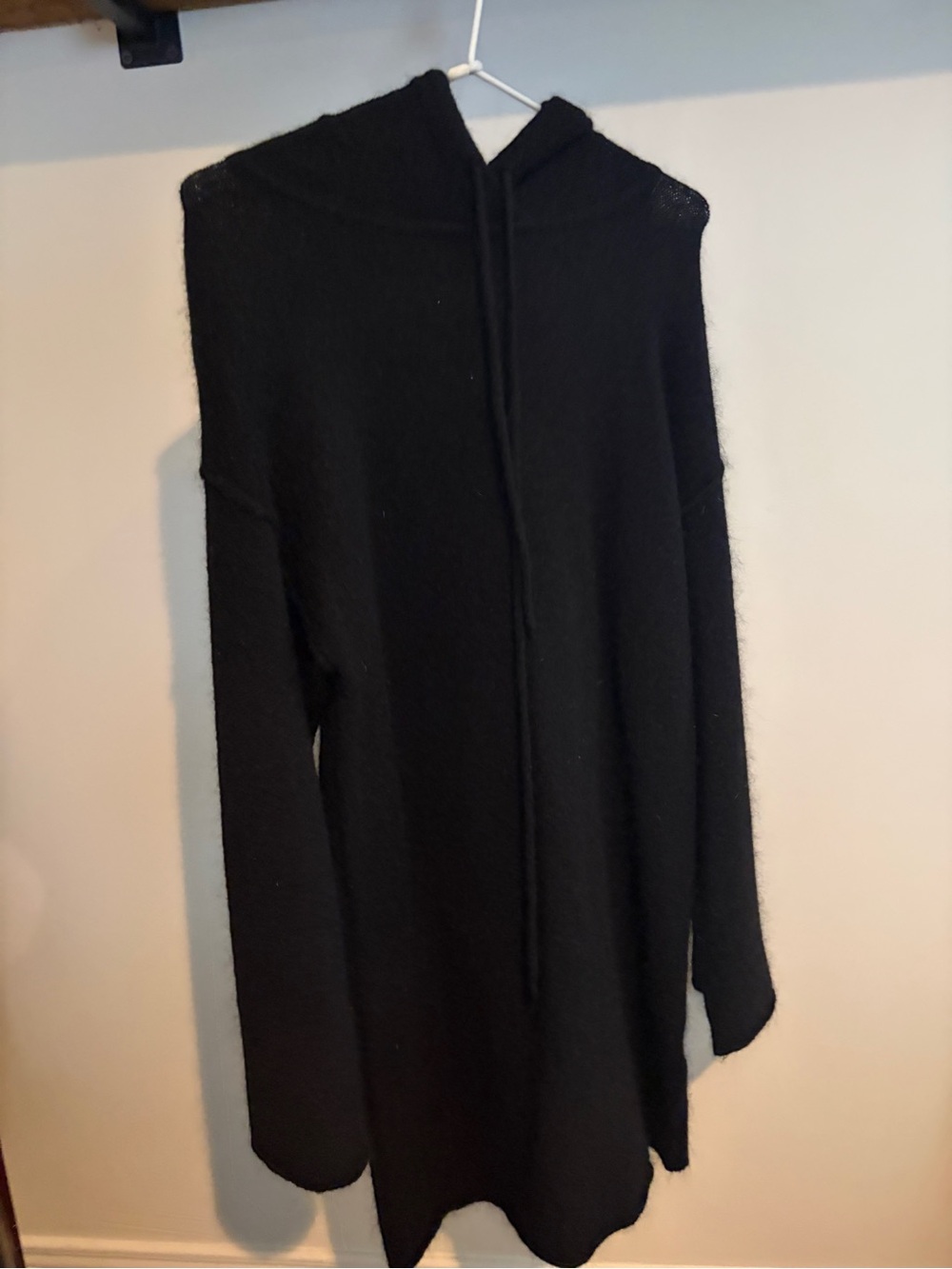 Wilfred Black Hooded Knit Sweater Poncho
